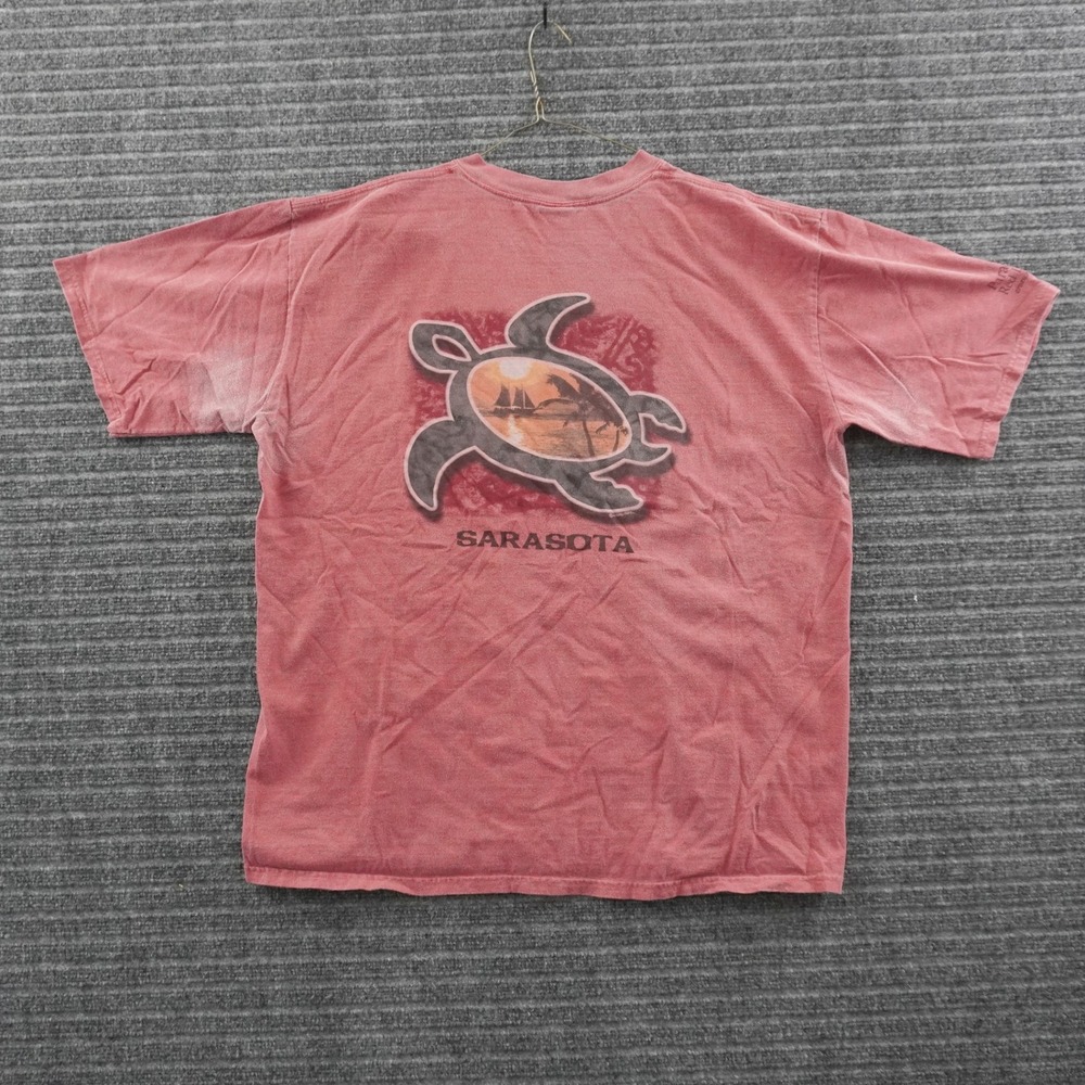 Crazy Shirts T-Shirt Mens XL Red Sarasota Sea Turtle Graphic Short Sleeve